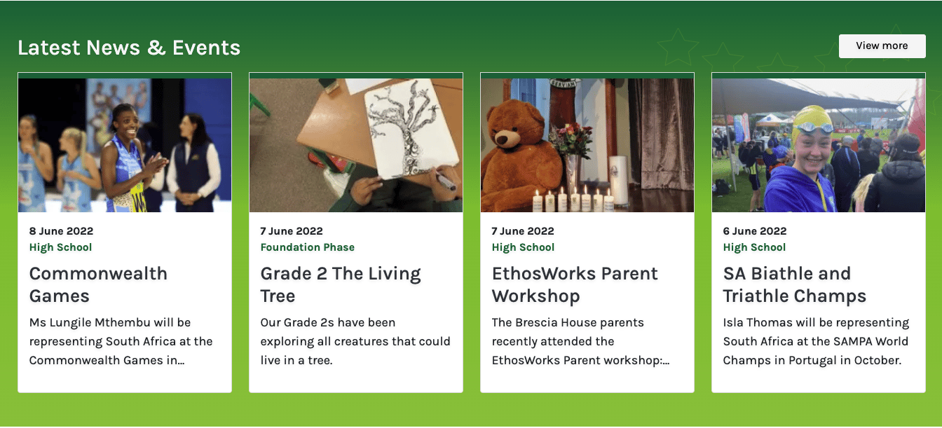 News and events section of the Brescia school