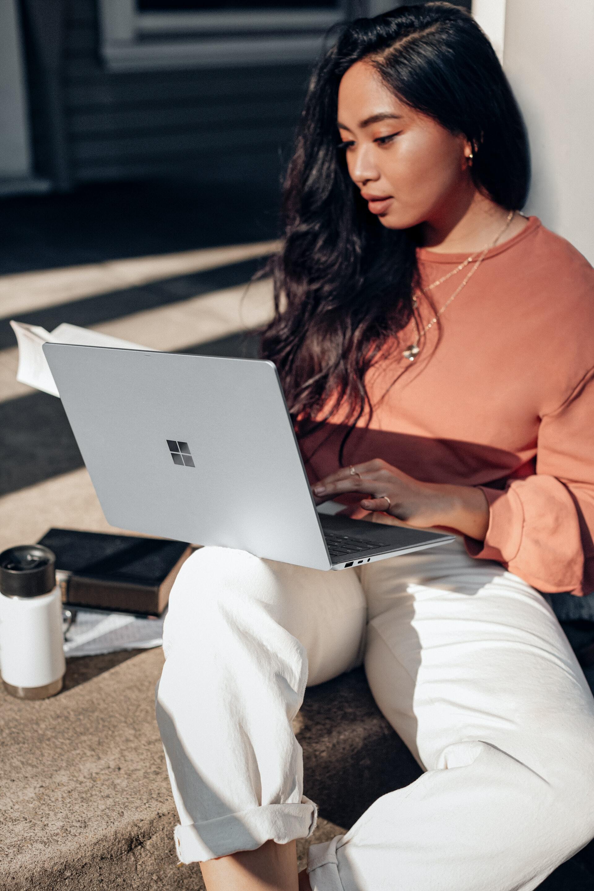 Woman working on Laptop